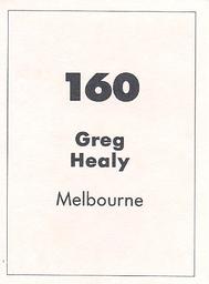1990 Select AFL Stickers #160 Greg Healy Back